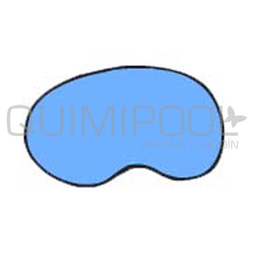 Piscina de poliéster Riñón de 4,5 x 3 m.