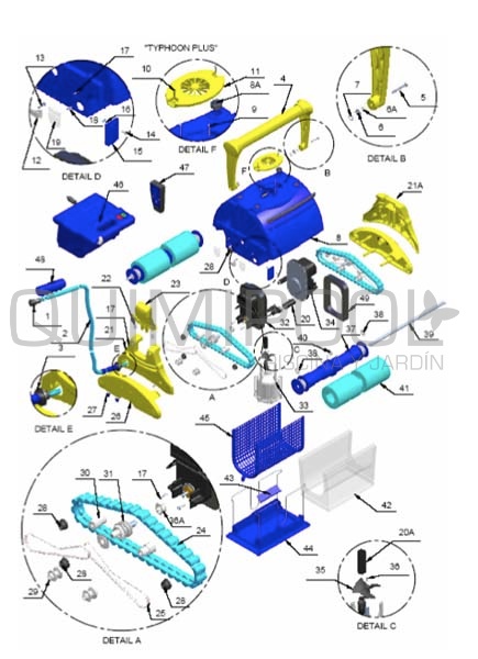 Recambio Typhoon Plus Ref.18A Tornillo inferior lateral Typhoon