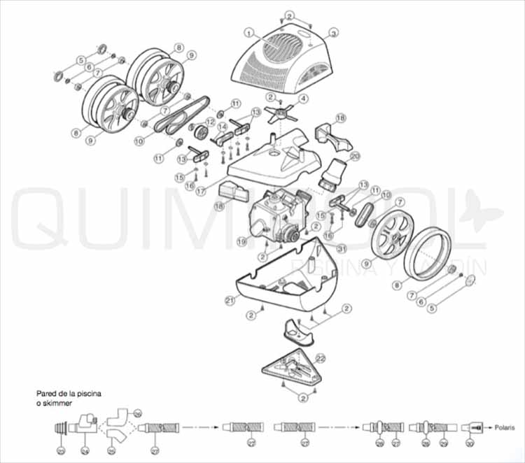 Recambio Zodiac Polaris ATV N 8 Cubierta rueda blanca