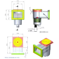 Skimmer tapa circular Astralpool para piscina liner