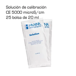 Solución Hanna calibración CE 5000 microS/cm (25 bolsas de 20 ml)