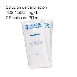 Solución Hanna calibración TDS 1500 mg/l (25 bolsas de 20 ml)