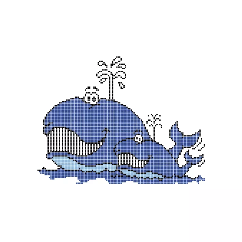 Dibujo gresite HT-K Familia de ballenas