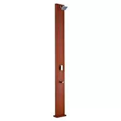 Ducha solar GRE cuadrada 32 litros (aspecto madera)