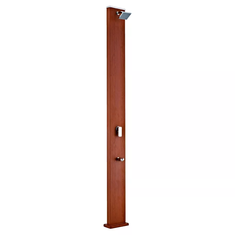 Ducha solar GRE cuadrada 32 litros (aspecto madera)