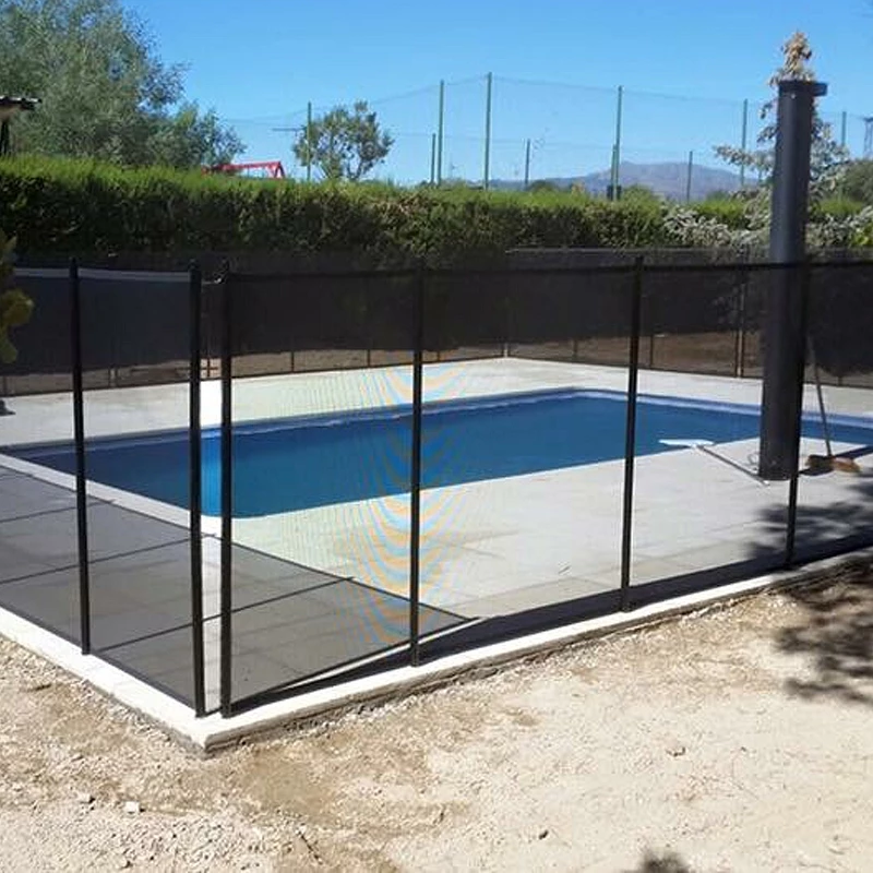 Módulo de 4 m de valla de seguridad piscina 16 mm negro