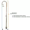 Ducha piscina modelo bastón con 1 rociador AISI 316
