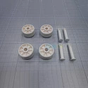 Rodas de substituição do aspirador de piscinas manual com pinos (4 peças)