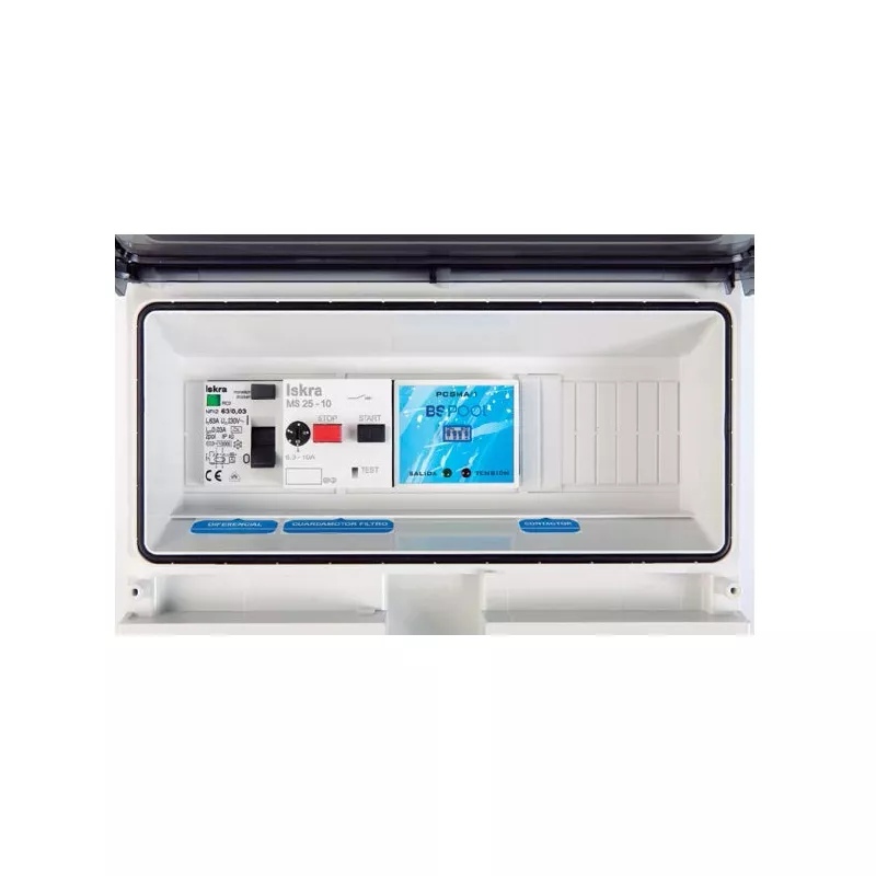 Cuadro maniobra bomba 1/3 CV con sistema pulsador piezoeléctrico