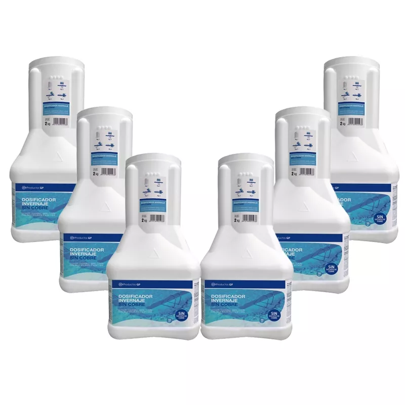 Dosificador invernaje sin cobre para piscinas QP - Pack de 6 envases