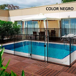 Módulo de 4 m de valla piscina Alvifence 16 mm negro