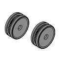 Spare parts for pool cleaner Zodiac Complete rear wheels (2 units)