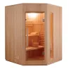 Sauna tradicional de vapor Zen de 3 plazas angular