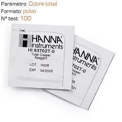 Reactivo polvo Hanna para Cobre Total 100 test