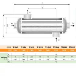 Intercambiador de Calor Tubular Agua-Agua Inox-Titanio 60 Kw