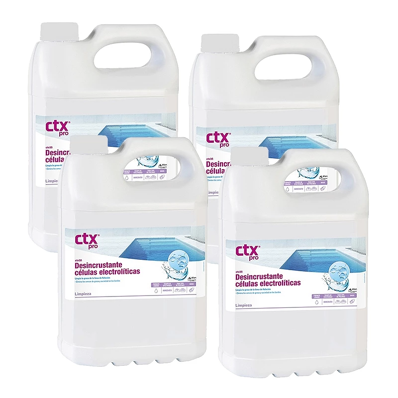 CTX 35 en 5 lts Limpiador de celulas de clorador salino - Pack de 4 envases
