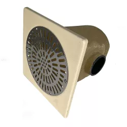 Polyester-Ablauf Abfluss D.75 Edelstahl-Gitterrost