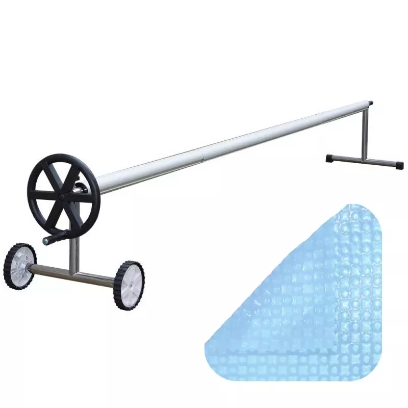 OXO Cristal 400 micron thermal pool cover + roller for 8x4 m swimming pools