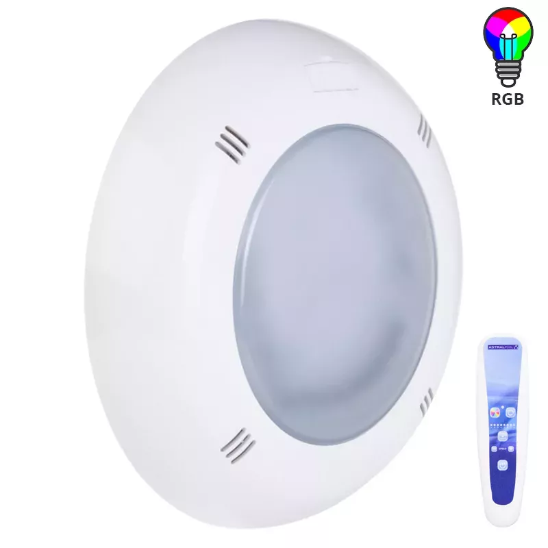 Projetor plano LED Astralpool Lumiplus Essential Flat RGB 1100 lumens Wireless com controlo remoto