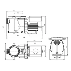 Aquagem InverEco 22 motor met variabele snelheid, efficiënt en gemakkelijk te installeren voor zwembad, 1,34 pk.
