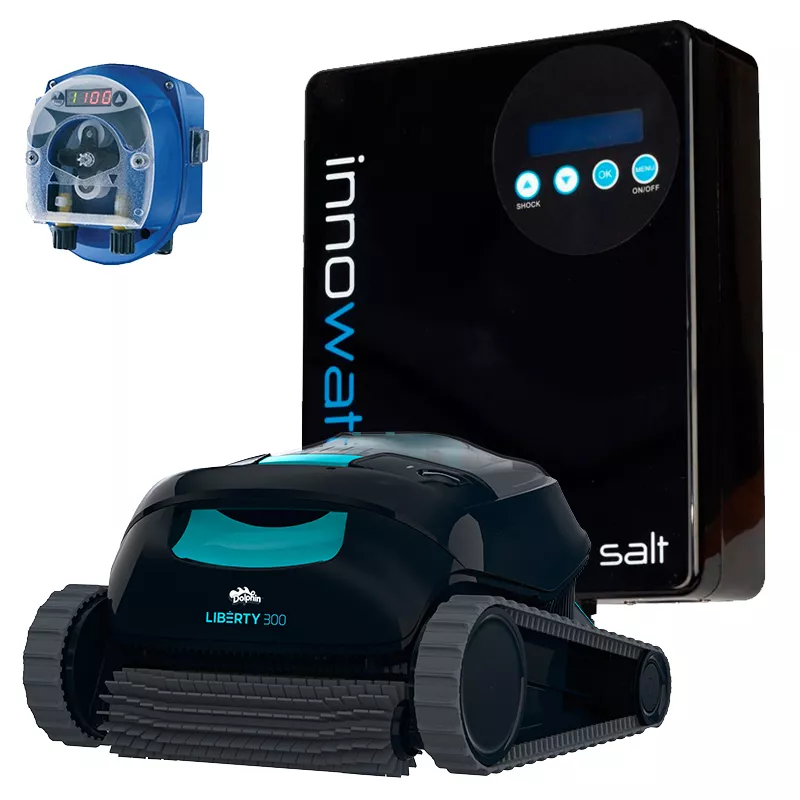 Chlorateur au sel Innowater SALT 20 + régulateur de pH Seko Dinamik + Dolphin Liberty 300
