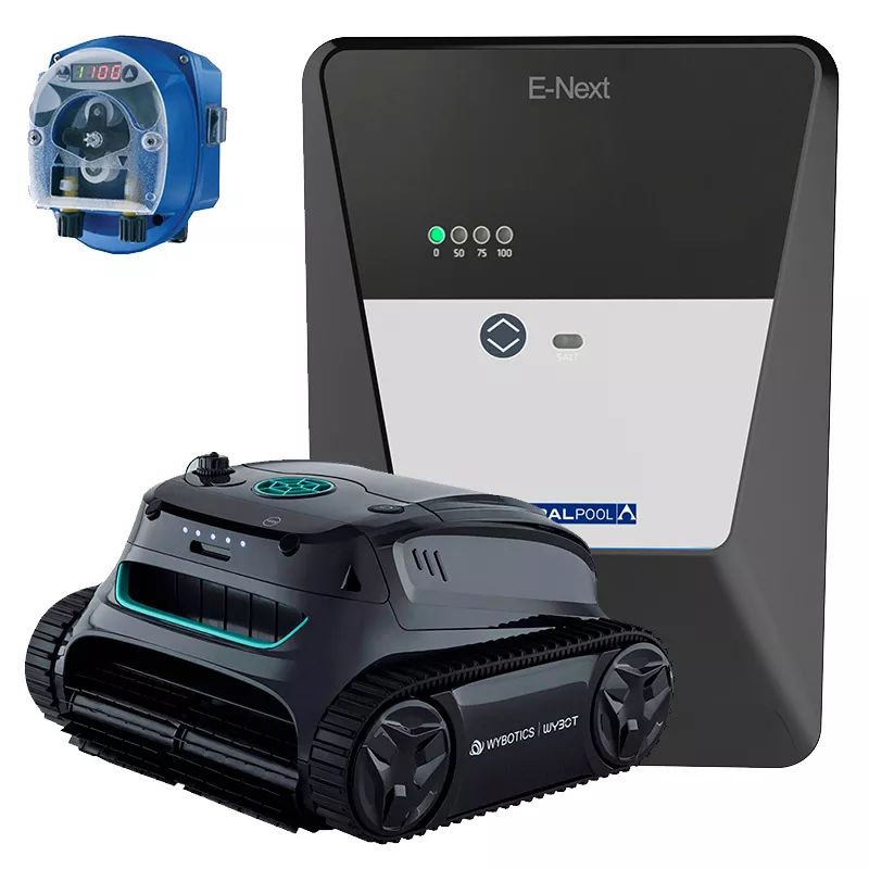 Clorador Astralpool E-Next 21 + regulador de pH Seko Dinamik + Wybot i30 NG