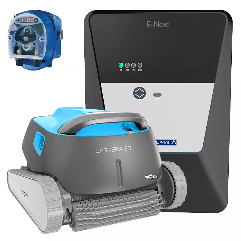 Astralpool Seko Dolphin Chlorinateur E-Next 21 + régulateur de pH Dinamik + Carrera 30