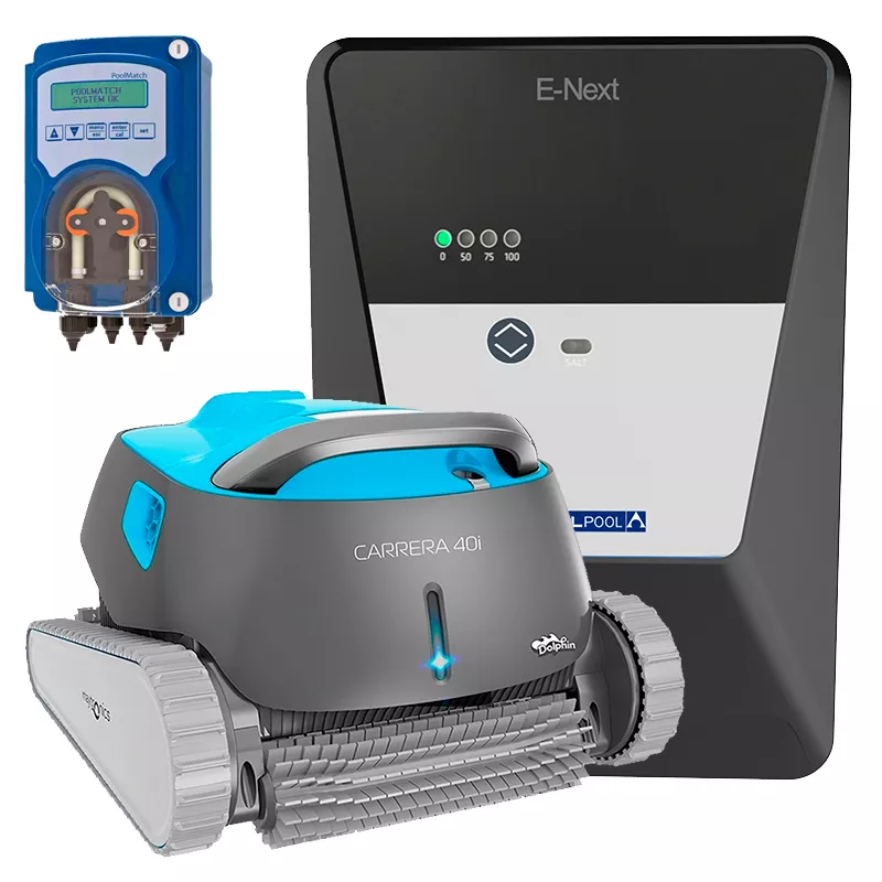 Astralpool Seko Dolphin Chlorinator E-Next 30 + pH-Regler PoolMatch + Carrera 40i