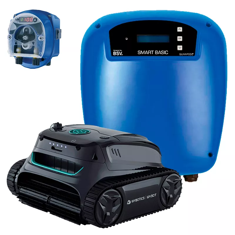 Clorador salino BSV Smart Basic 25 g/h + Regulador de pH Seko Dinamik + Wybot i30 NG