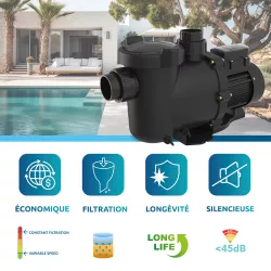 Bomba de piscina de velocidade variável Poolex Onduline 1,5 HP