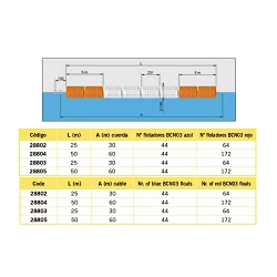 Corchera para piscinas modelo BCN03 de 50 mts
