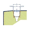 Rejilla rebosadero piscina para curvas 35/245 mm.