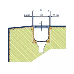 Rejilla para rebosadero piscina 22/195 mm. uni