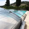 Cubierta para piscina baja de 6 x 3 motorizada