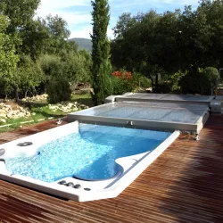 Cubierta extraplana para piscina modelo 5 de 6 x 3 motorizada