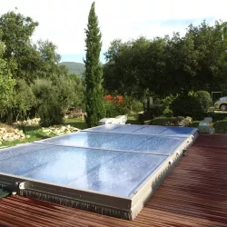 Cubierta extraplana para piscina modelo 5 de 6 x 3 motorizada