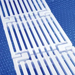 Rejilla para rebosadero piscina placa longitudinal 24/245 mm.