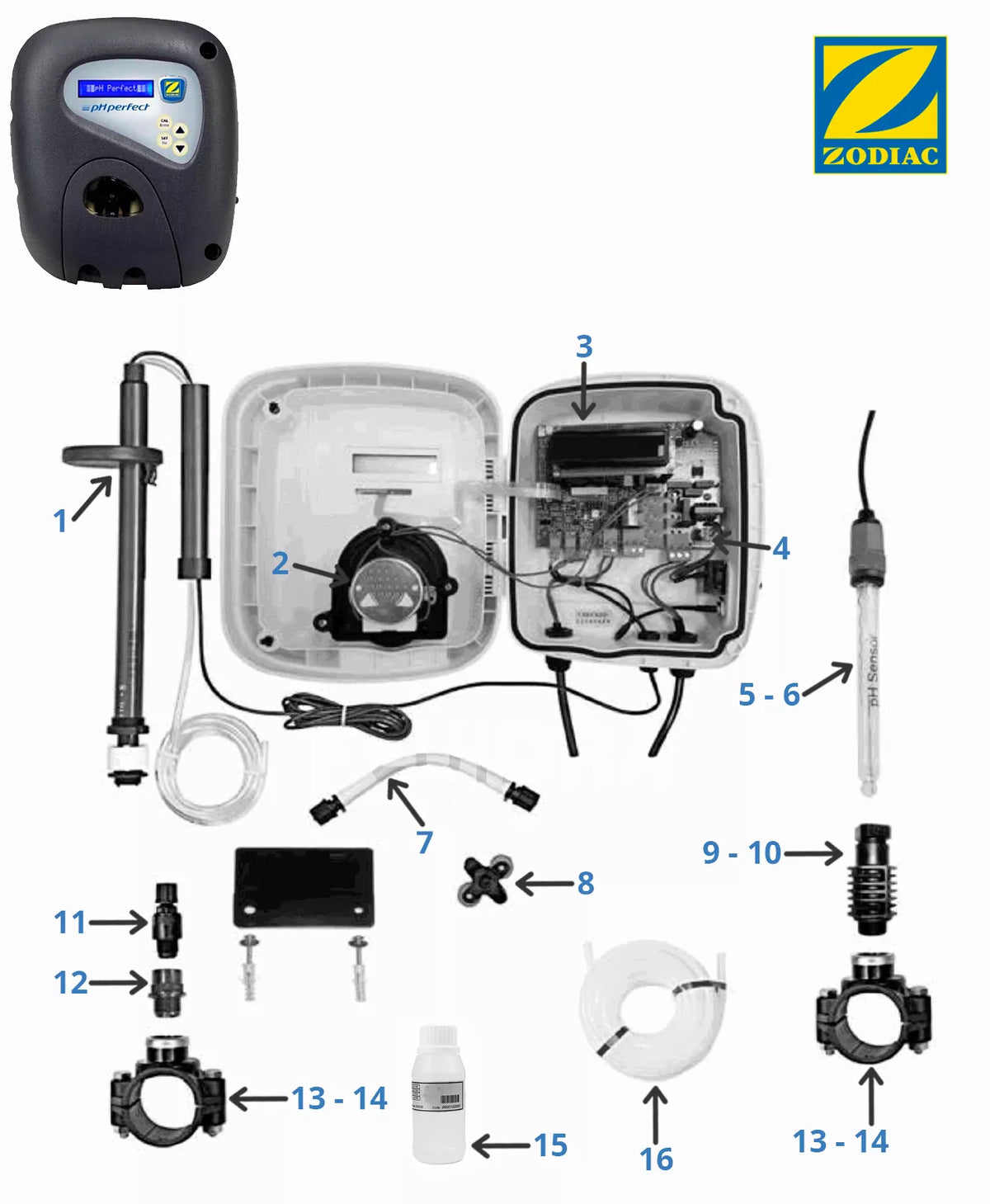 Spare parts Zodiac pH Perfect