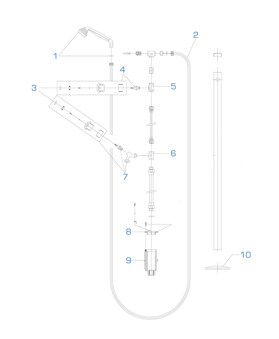 Spare parts for showers Astralpool telephone type