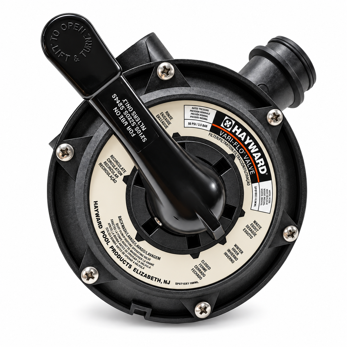 Válvula Selectora Hayward 1 1/2" con enlaces SP0710X62E — vista 1