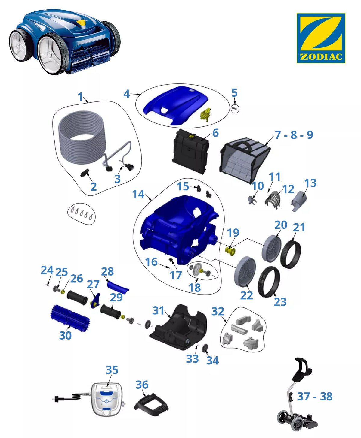 Recambios Zodiac Vortex 2