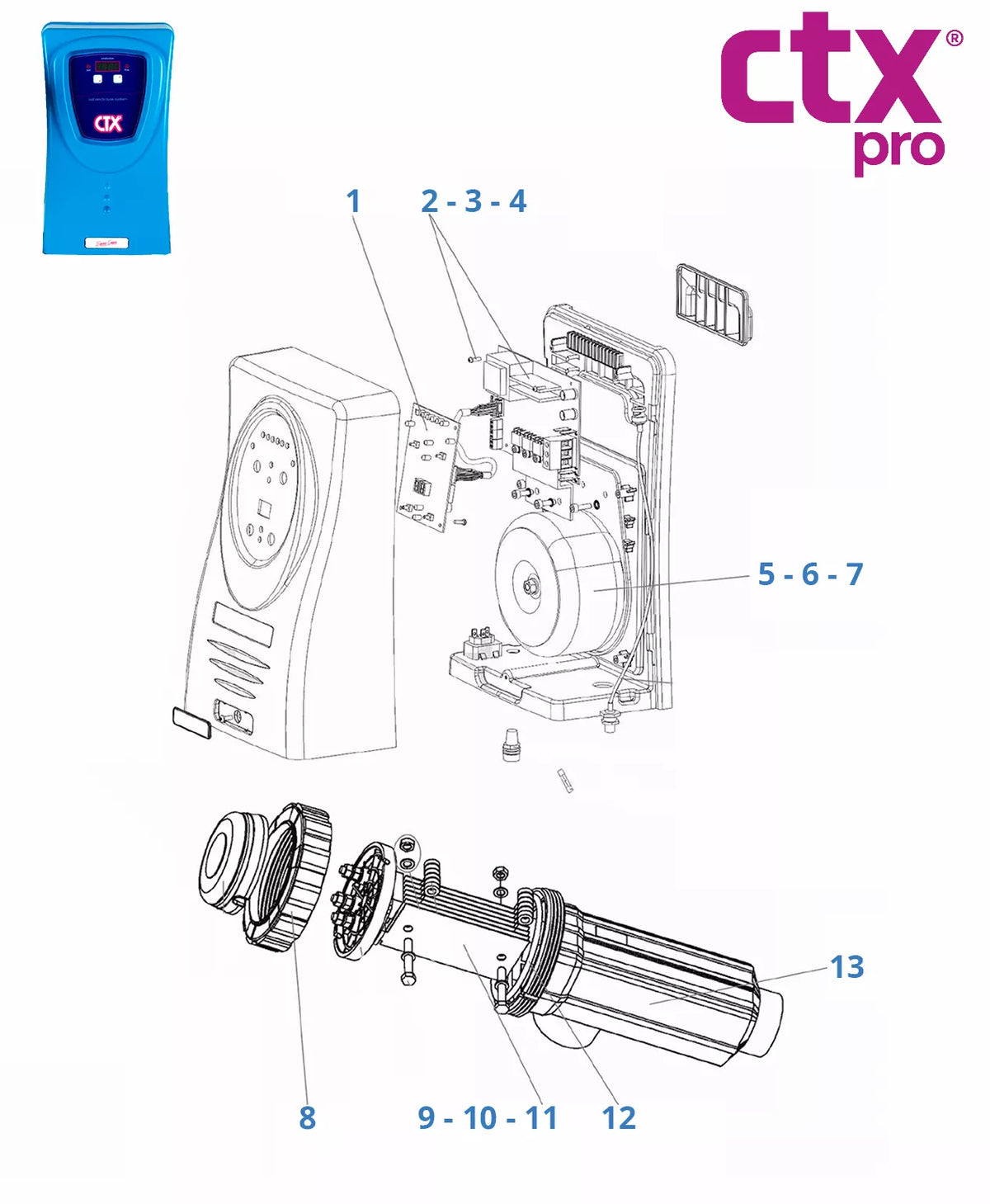 Pièces détachées pour électrolyseur CTX Sprint Chlore