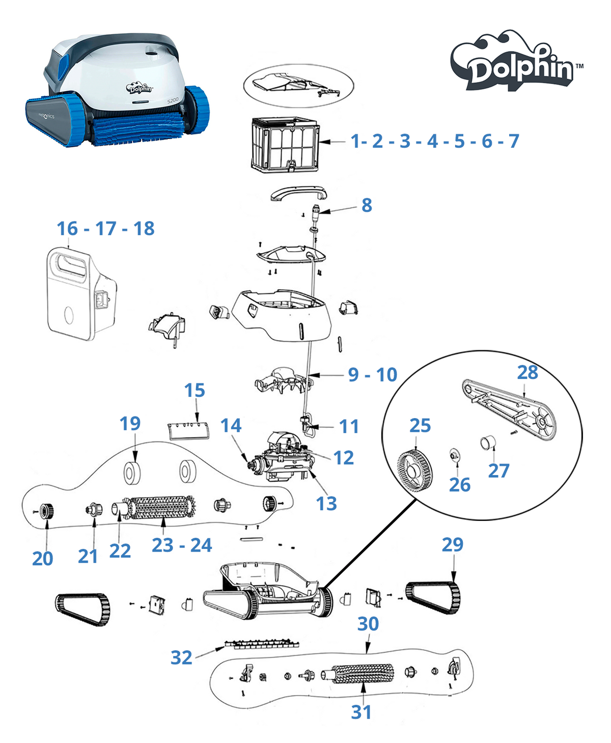 Recambios para Dolphin S200