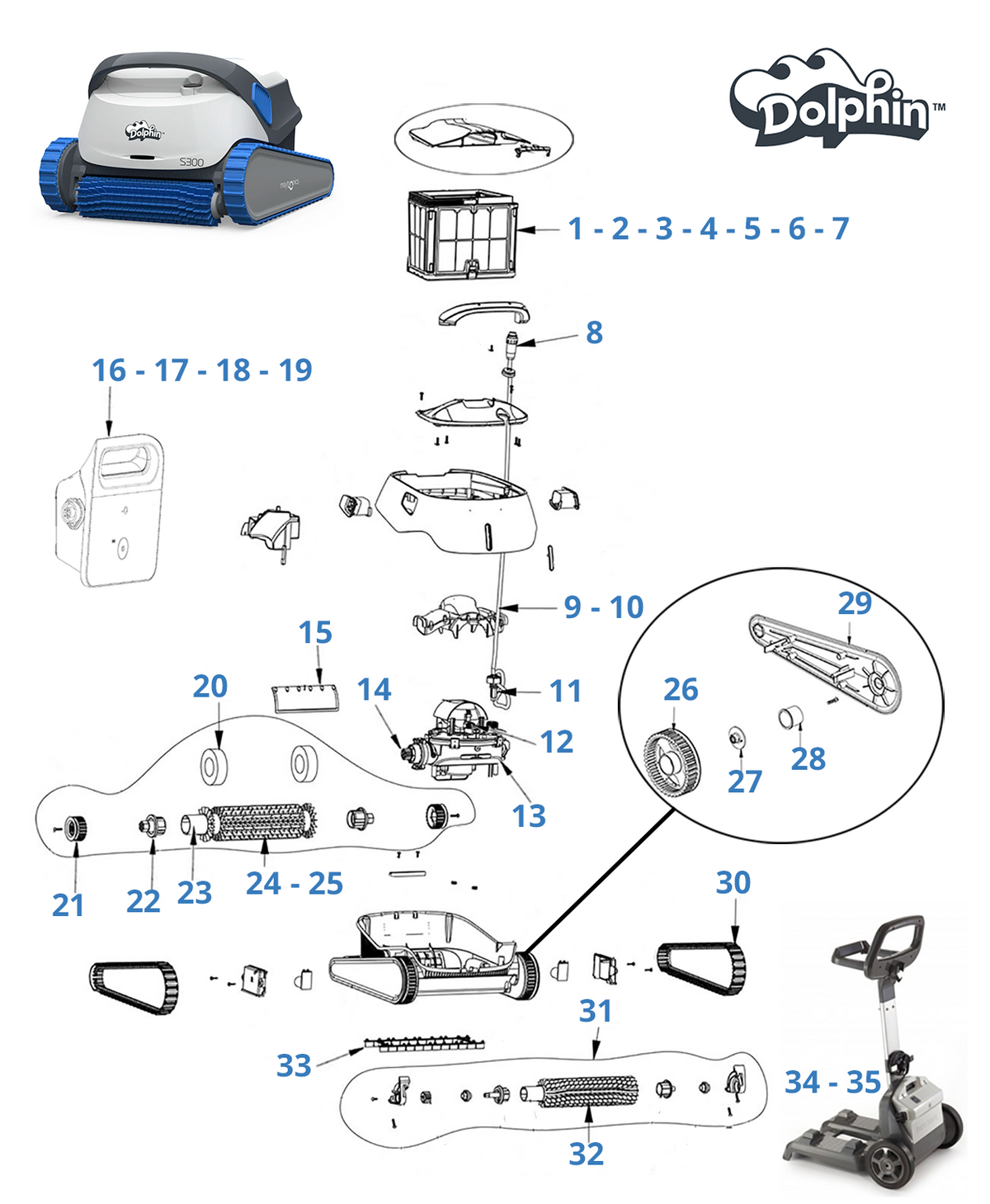 Spare parts for Dolphin S300