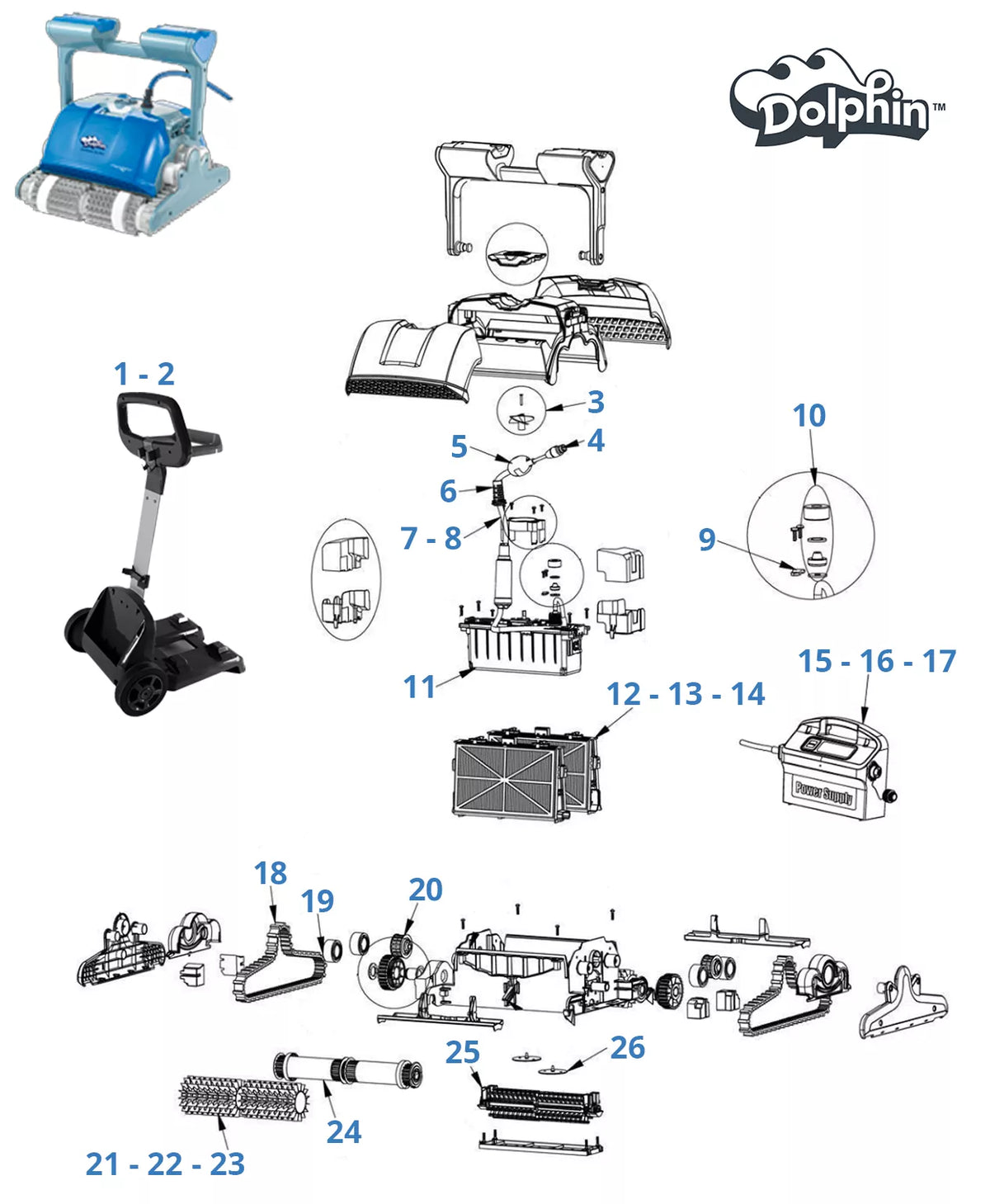 Recambios para Dolphin Supreme M4 pro