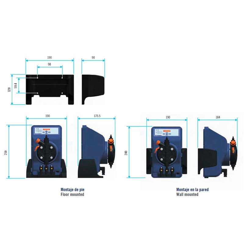 Bomba dosificadora Exactus Manual 2 L/H 5 BAR