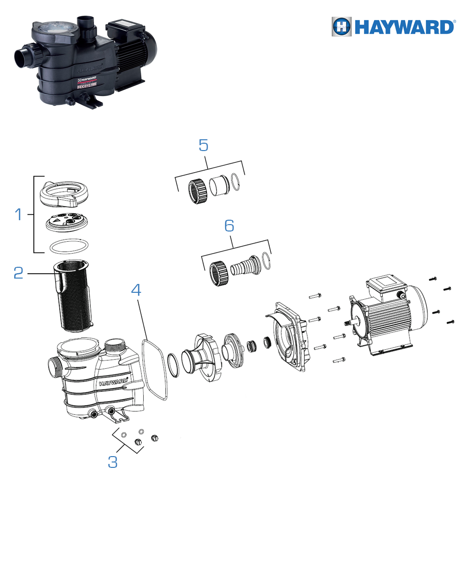 Onderdelen pomp Hayward Power-Flo II