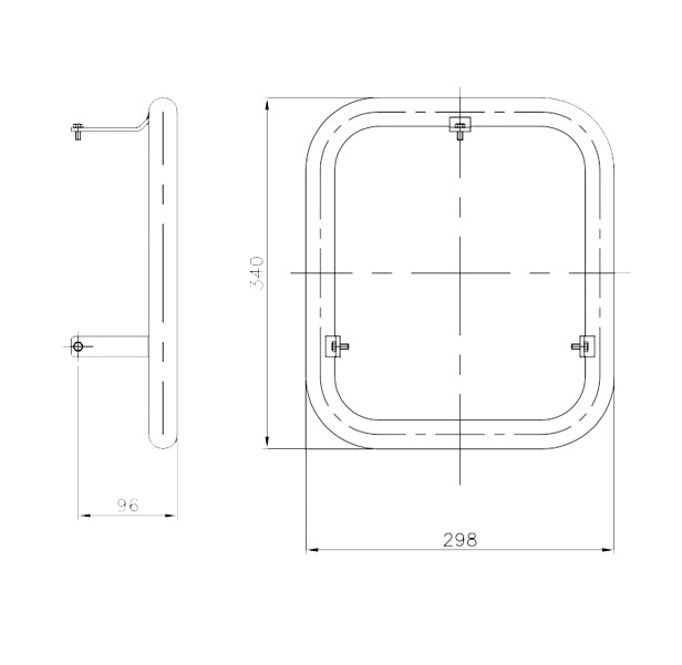 Agarradera Nadador Contracorriente Rectangular Inox Pintado