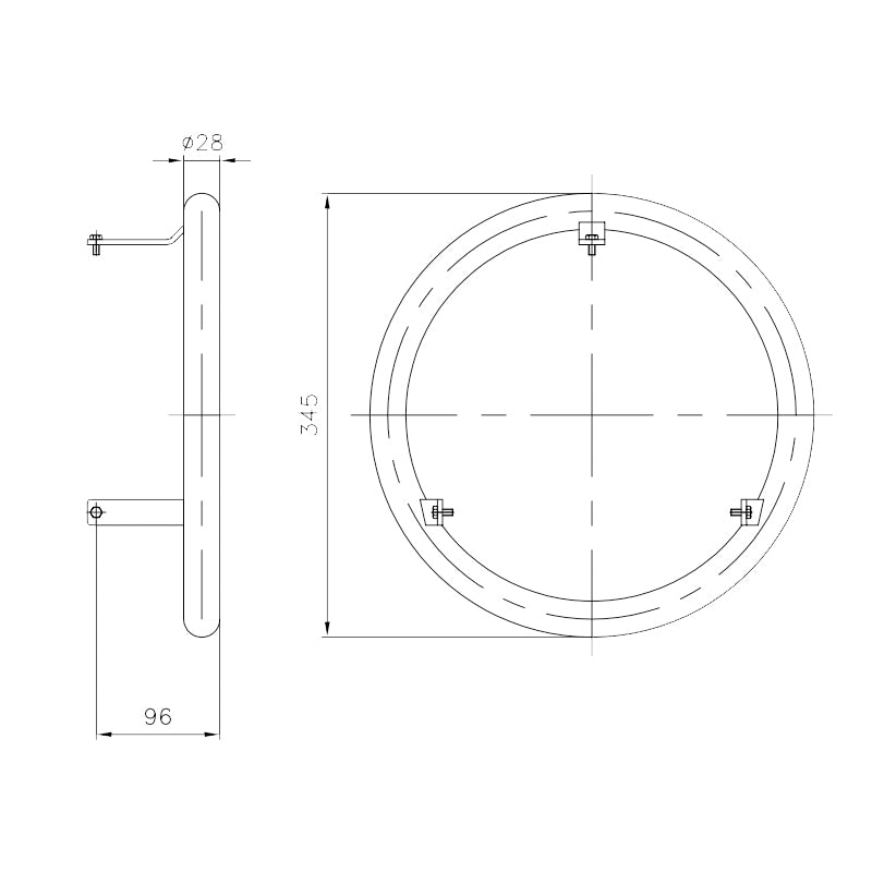 Agarradera Nadador Contracorriente Circular Inox Pintado