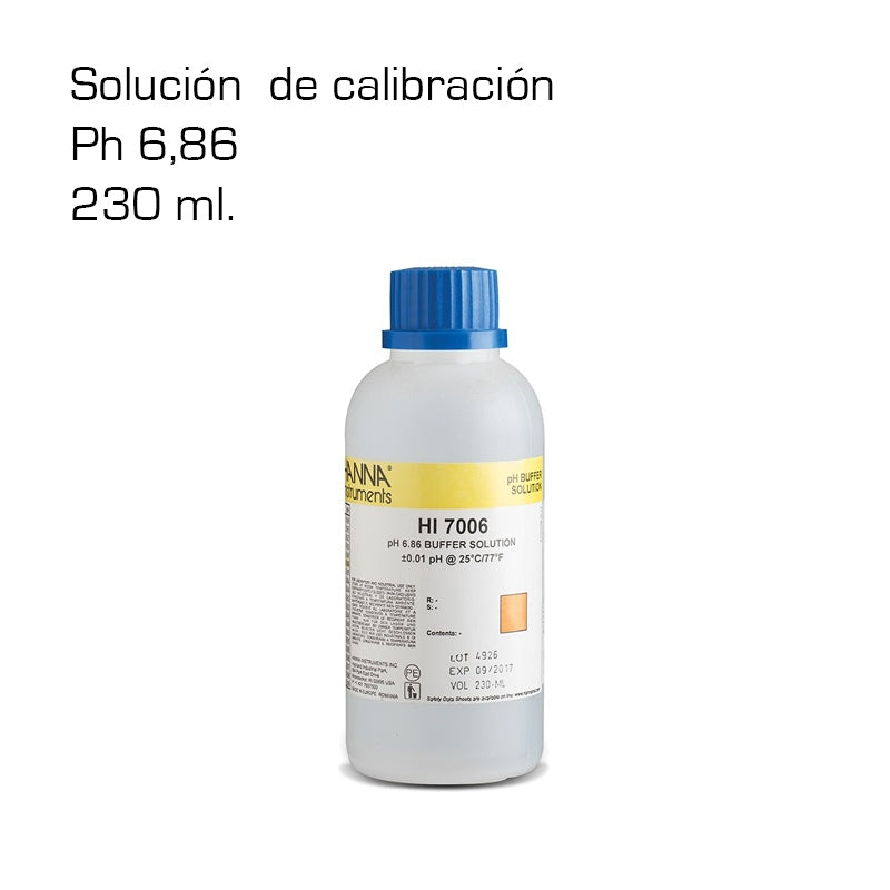 Solución Hanna Tampón pH 6,86 230 ml